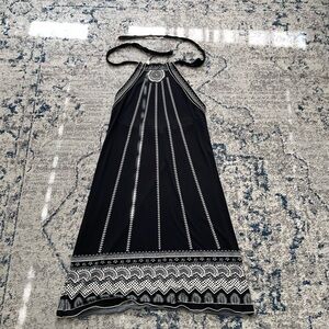 Max Studio Black and White Halter Dress
